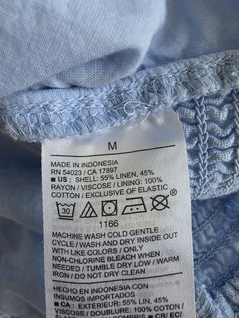 Old Navy Linen Blend Button Front Corset Tank Top | Powder Blue | Size M - Picture 7 of 8